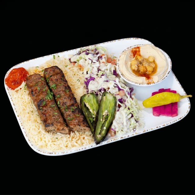Beef Lule (Kafta) Plate.
