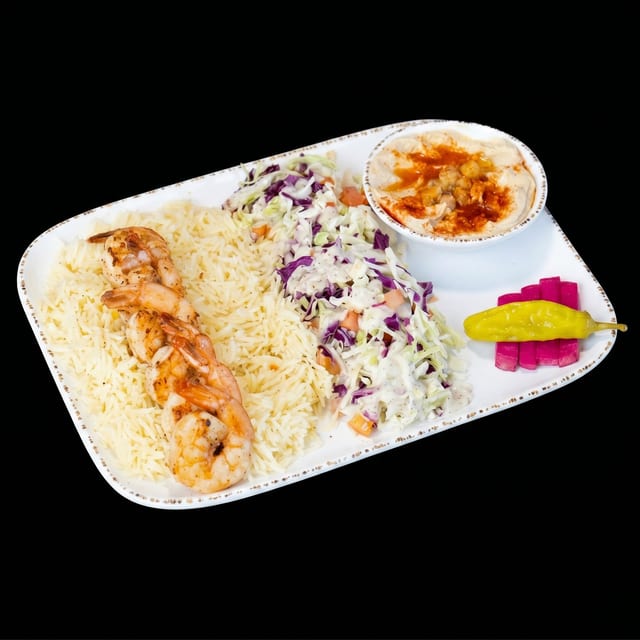 Shrimp Kebab Plate.