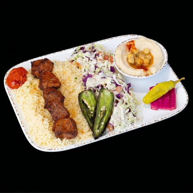 Lamb Kebab Plate.