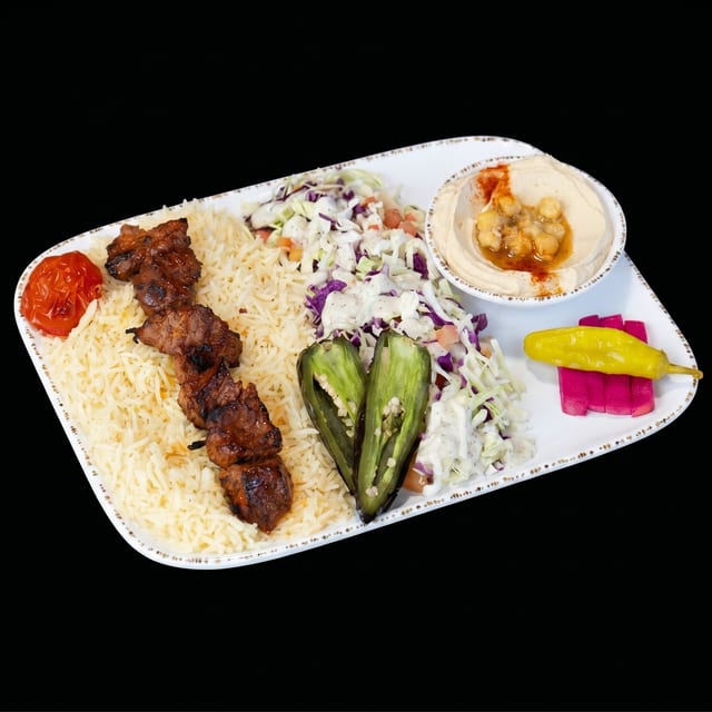 Beef Kebab Plate.